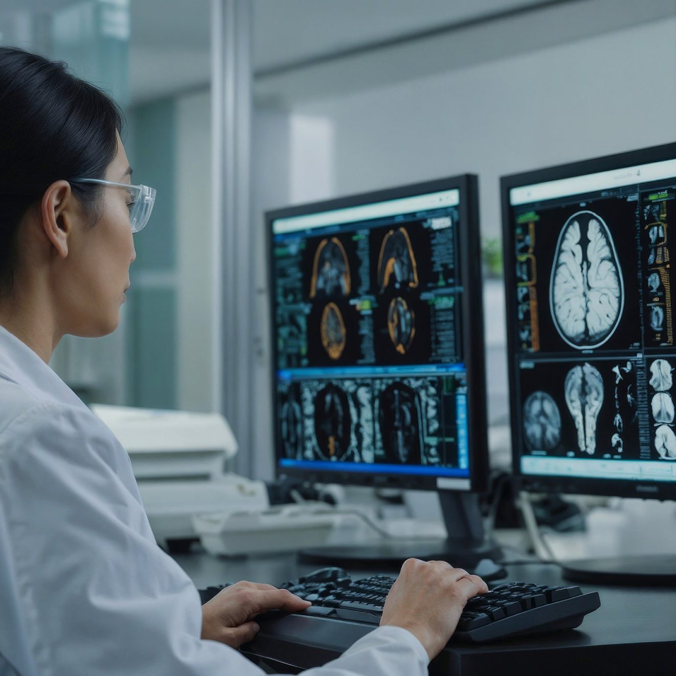 Radiologist accessing patients reports at Matrix Medical imaging